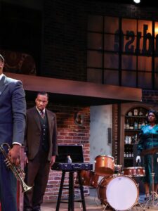 Group of people gathered in jazz club